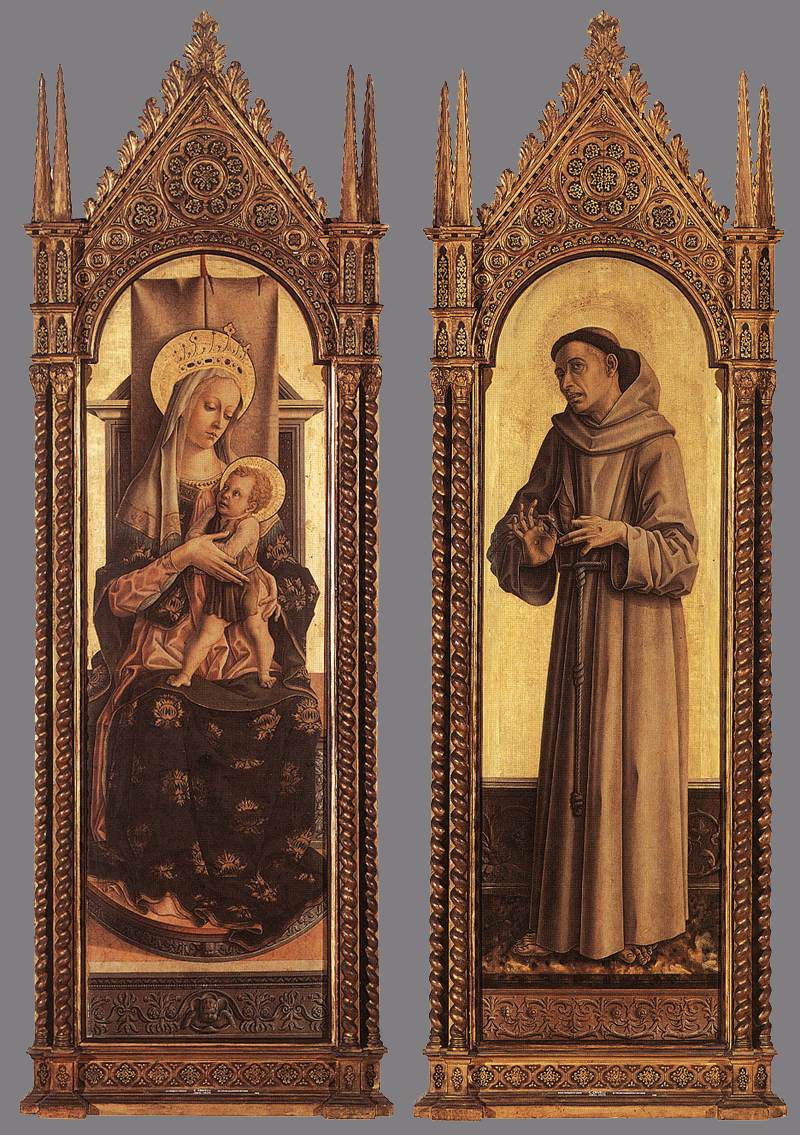 CRIVELLI, Carlo Madonna and Child; St Francis of Assisi dfg